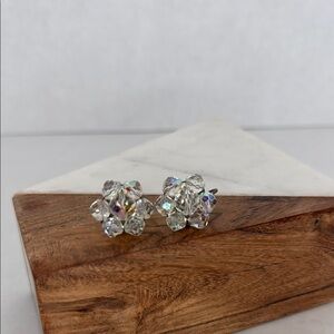 Antique Crystal Stud Clip-on Earrings Lot E21